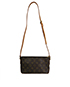 Trotteur Crossbody, &pound;475, Handbags, Brown, Coated Canvas, Front view